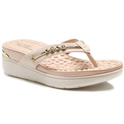 Tamanco de Dedo Modare Apliques Metal - Creme