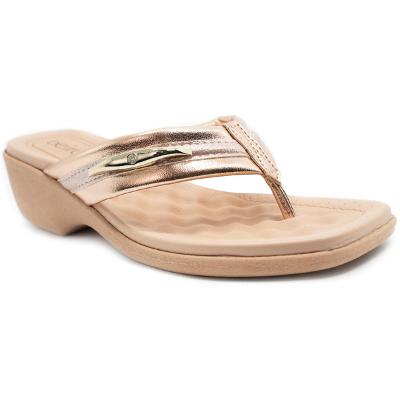 Tamanco Anabela Beira Rio Detalhe Feminino - Ouro Rosado