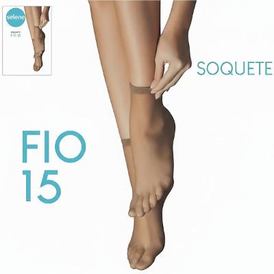 Meia Soquete Selene Fio 15 Feminina - Natural