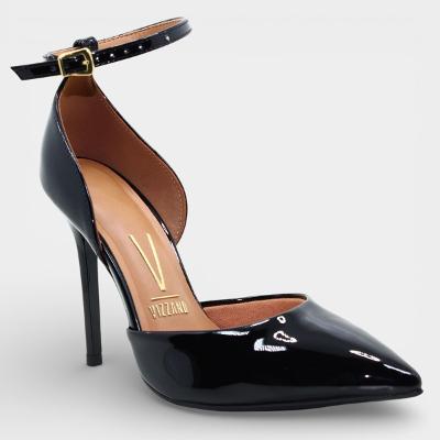 Scarpin Vizzano Salto Alto Verniz Feminino - Preto