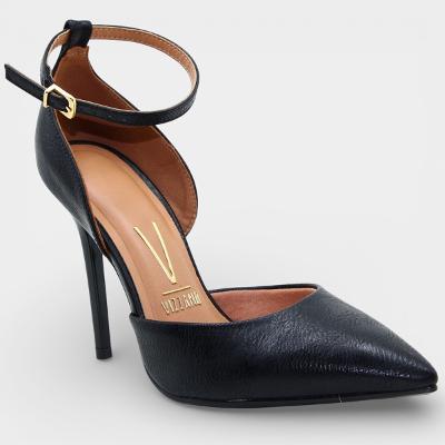 Scarpin Vizzano Salto Alto Texturizado Feminino - Preto