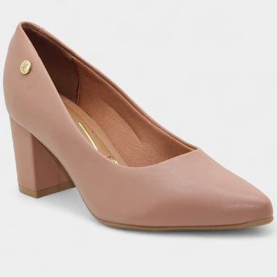 Scarpin Vizzano Salto Alto Grosso Feminina - Nude
