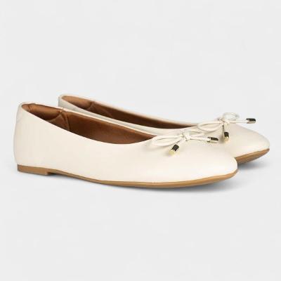 Sapatilha Vizzano Bico Redondo Laço Feminina - Off White