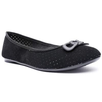 Sapatilha Moleca Microperfuros Nobuck Detalhe Feminina - Preto