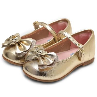 Sapatilha Boneca Molekinha Metalizado Laço - Dourado