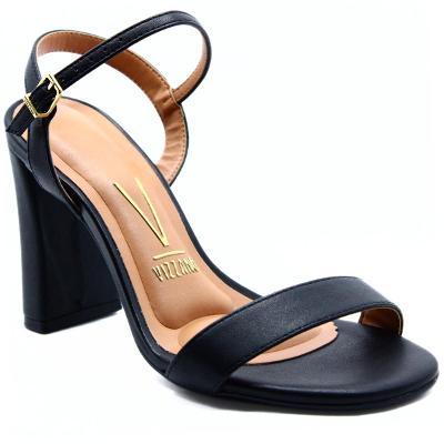 Sandália Vizzano Salto Médio Grosso Feminina - Preto