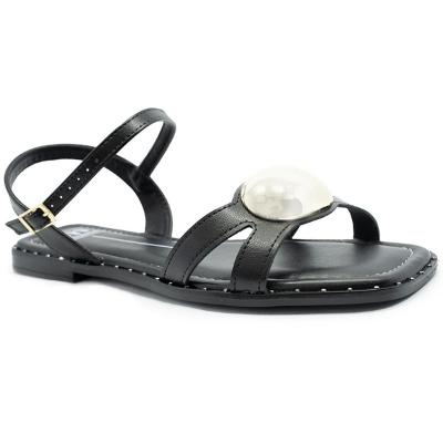 Rasteira Moleca Detalhe Feminina - Preto