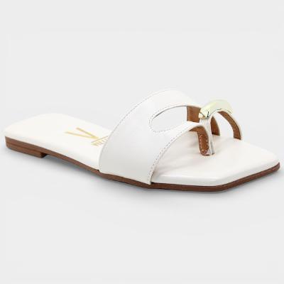 Rasteira Vizzano Detalhe Anel Feminina - Off White