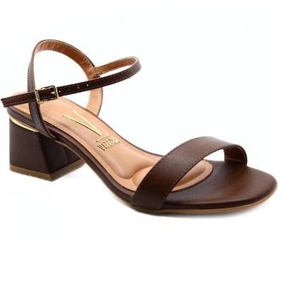 Sandália Vizzano Lisa Salto Bloco Feminina - Marrom
