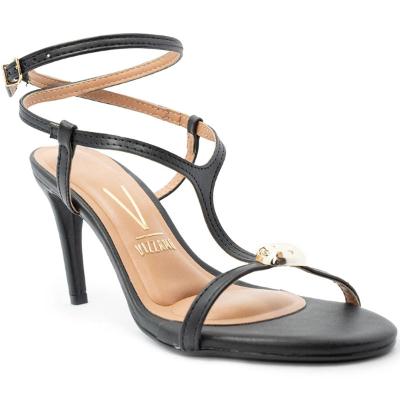 Sandália Vizzano Detalhe Traseiro Aberto Salto Alto Feminina - Preto