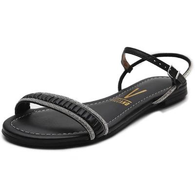 Rasteira Vizzano Tira Strass Florença Feminina - Preto