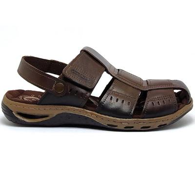 Sandália Couro Pegada Amortecedor 131669 Masculina - Marrom Escuro