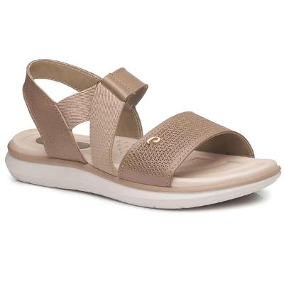 Sandália Couro Pegada Castor Feminina - Marrom