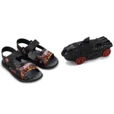 Sandália Grendene Kids Hot Wheels Shark - Preto e Vermelho