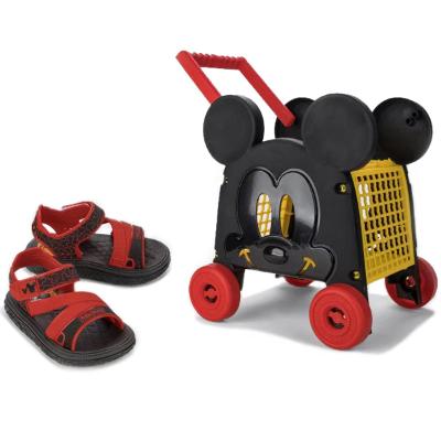 Sandália Infantil Disney Mickey Baby Car - Preto e Vermelho