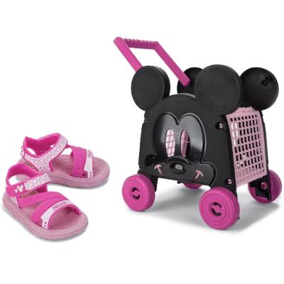 Sandália Infantil Disney Minnie Baby Car - Rosa e Preto