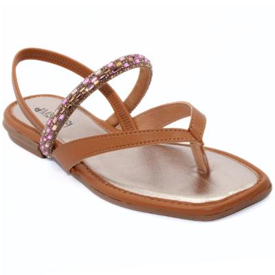Sandália Mississipi Strass Feminino - Marrom