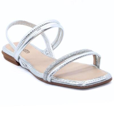 Sandália Mississipi Metalizada Brilho Feminino - Prata