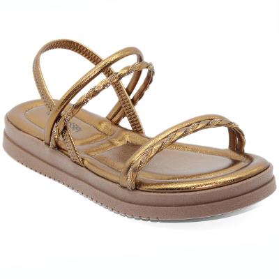 Sandália Mississipi Flatform Strass Feminino - Cobre
