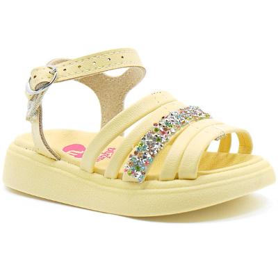 Sandália Infantil Molekinha Glitter Menina - Amarelo