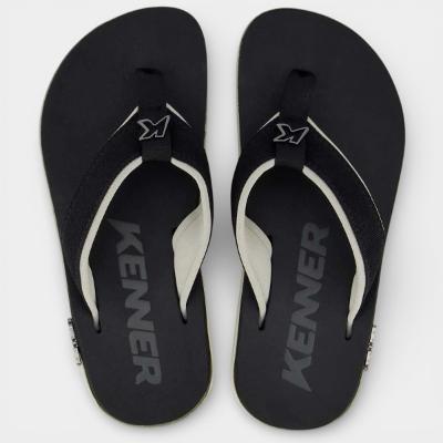 Sandália Kenner Kivah Cushy Masculina - Preto e Branco