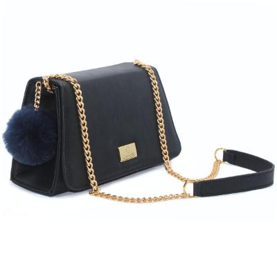 Bolsa Casteliê Casual Pompom Feminina - Preto