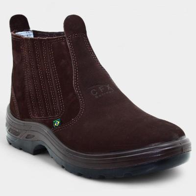 Botina Couro Flex 955 Masculina - Marrom