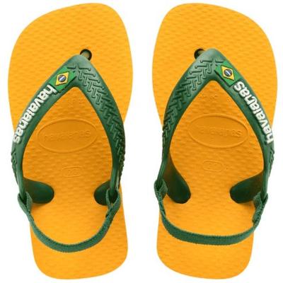Chinelo Havaianas Baby Brasil Logo Menino - Amarelo