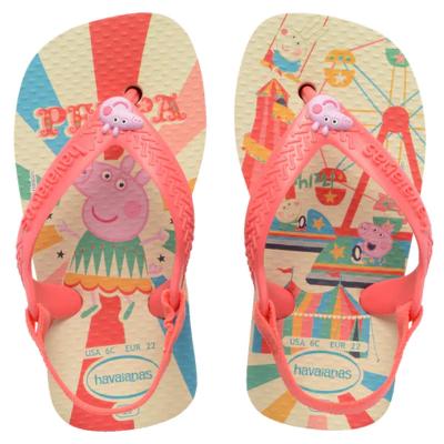 Chinelo Havaianas Baby Peppa Pig Menina - Bege e Rosa