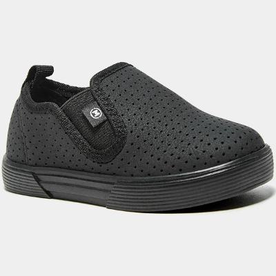 Slip On Infantil Molekinho Perfuros Menino - Preto