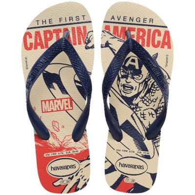Chinelo Havaianas Marvel Logomania Masculino - Azul e Bege