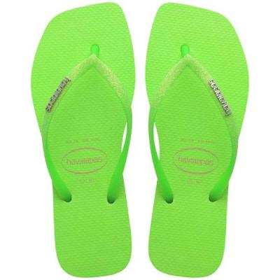 Chinelo Havaianas Slim Square Glitter Neon Feminino - Verde