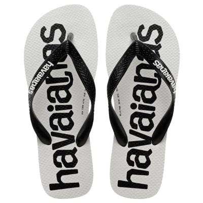 Chinelo Havaianas Top Logomania 2 - Branco e Preto