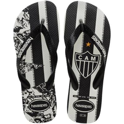 Chinelo Havaianas Top Times Atlético Masculino - Preto e Branco