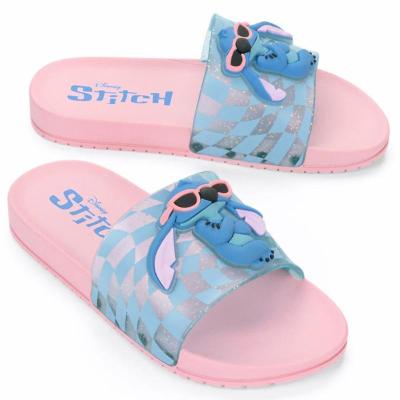 Chinelo Infantil Stitch Grendene Kids Disney Menina - Rosa e Azul