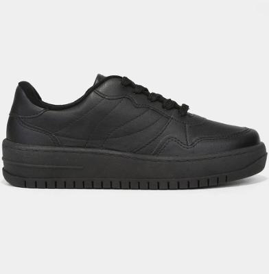 Tênis Vizzano Recortes Casual Cadarço Feminino - Preto