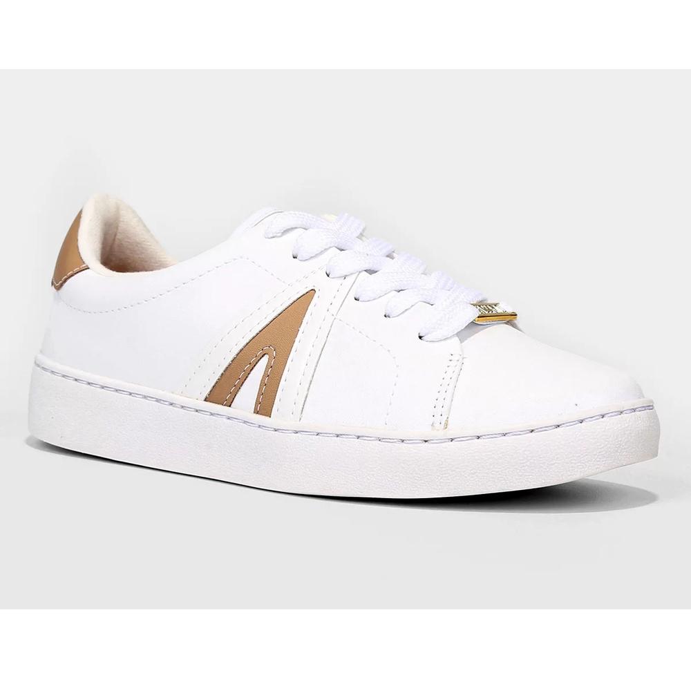 Tênis Vizzano Casual Cano Baixo Feminino - Branco e Bege - 1