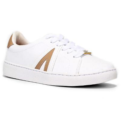 Tênis Vizzano Casual Cano Baixo Feminino - Branco e Bege