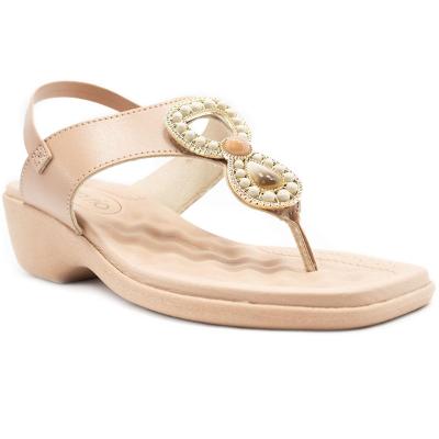 Sandália Anabela Beira Rio Pedraria Feminina - Nude