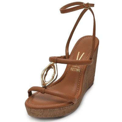 Sandália Anabela Vizzano Detalhe Feminina - Caramelo