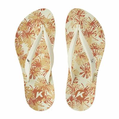Chinelo Kenner Ibiza Plump Feminino - Branco e Laranja