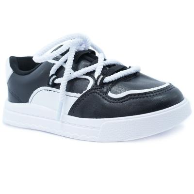 Tênis Infantil Molekinha Recortes Menina - Preto e Branco