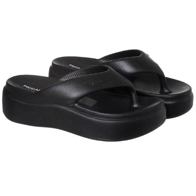 Chinelo Piccadilly Plataforma Marshmallow Feminino - Preto