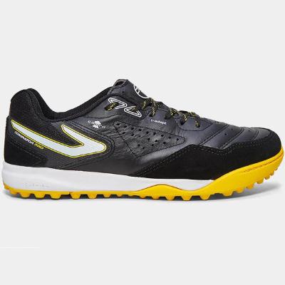 Chuteira Society Topper Dominator Pro V Unissex - Preto e Amarelo