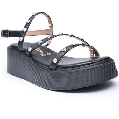 Sandália Plataforma Vizzano Strass Feminino - Preto