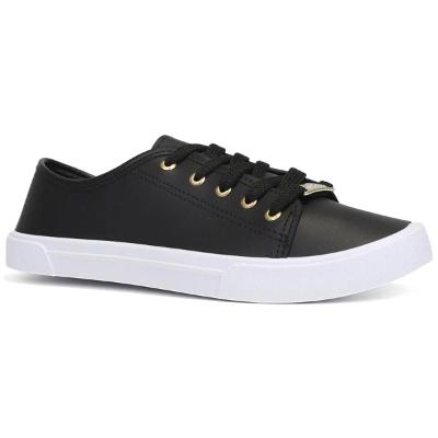 Tênis Moleca Básico Feminino - Preto e Branco