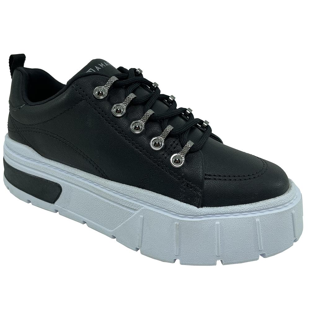 Tênis Ramarim Sneaker Casual Flatform Feminino - Preto - 1