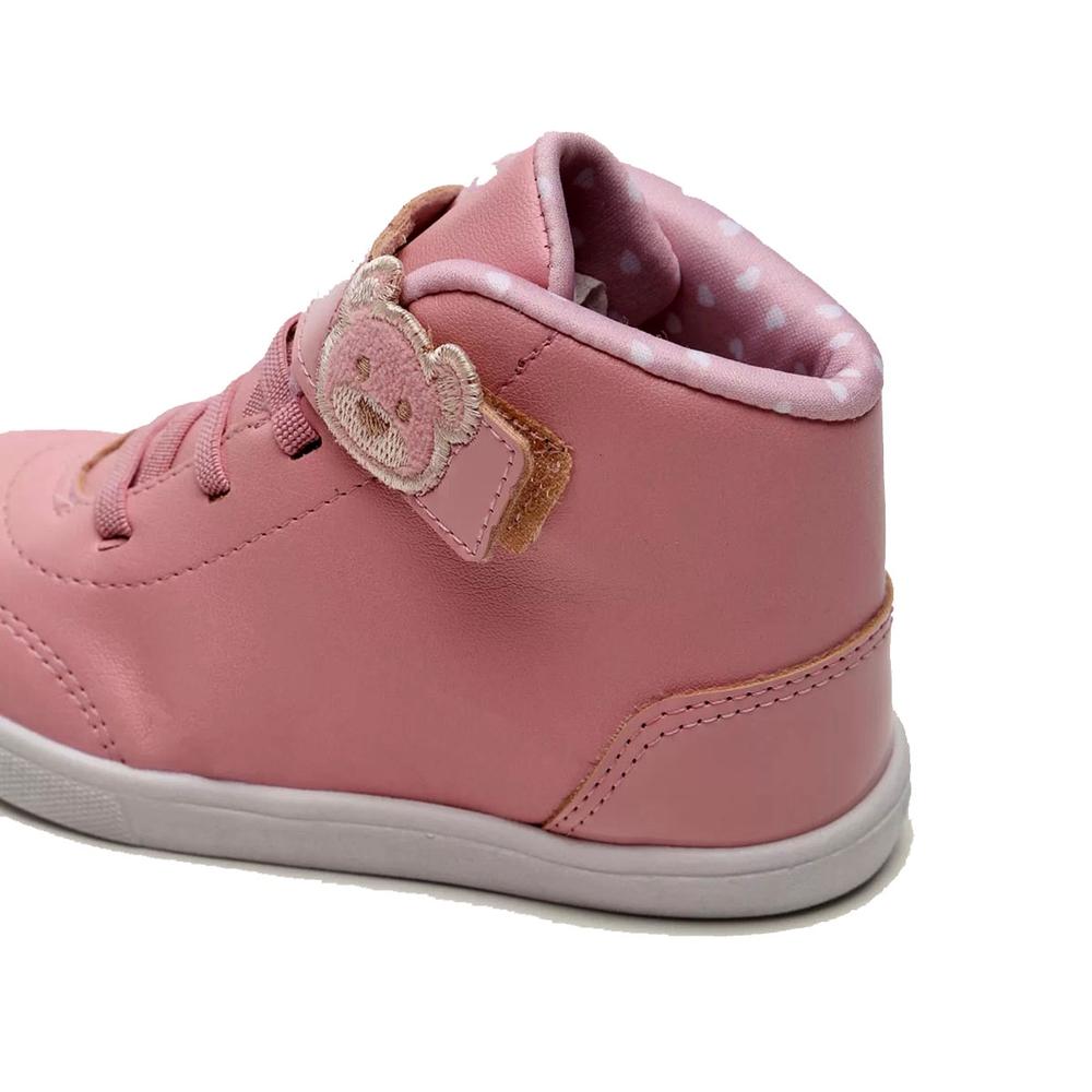 Tênis Molekinha Cano Alto Ursinho Baby - Rosa - 4
