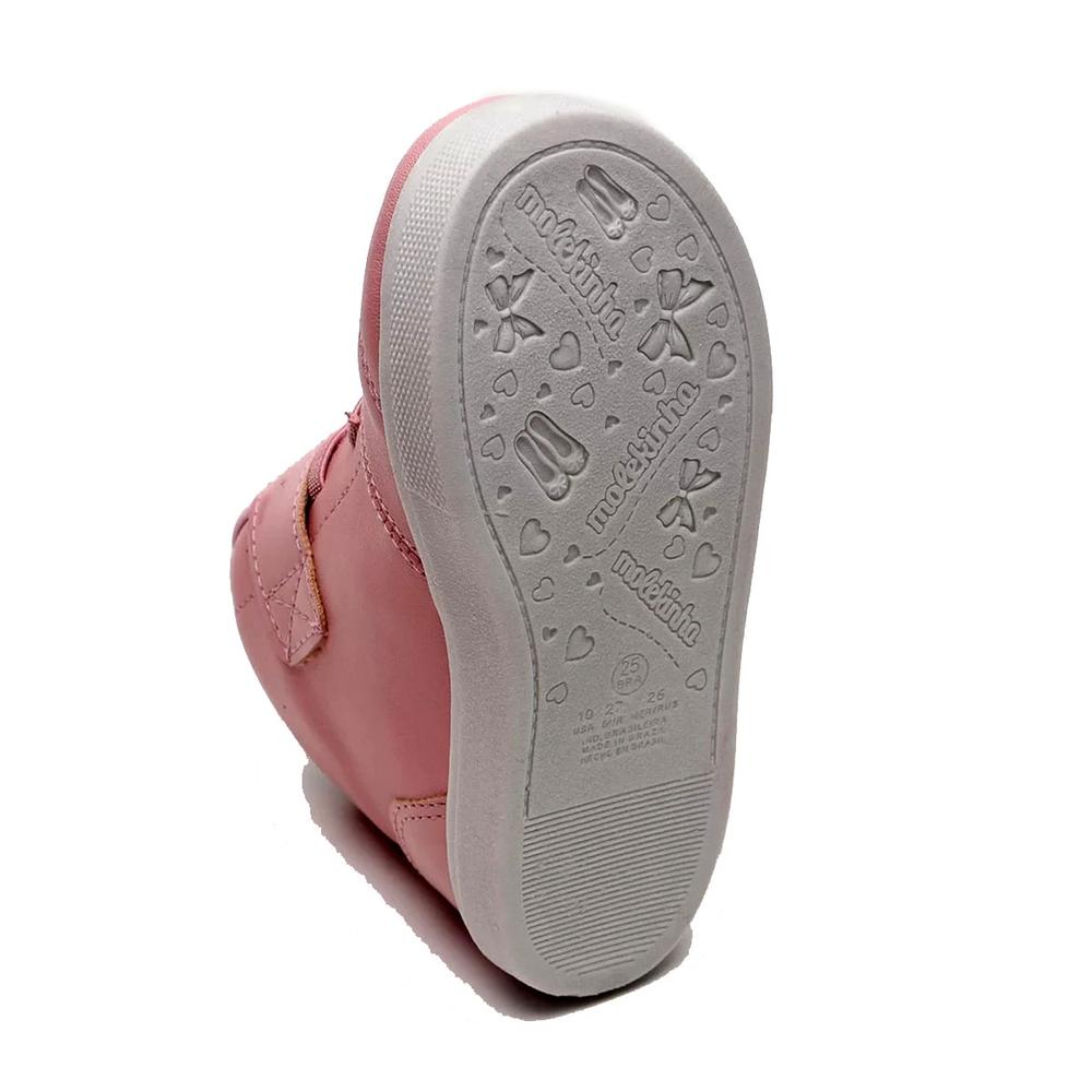 Tênis Molekinha Cano Alto Ursinho Baby - Rosa - 5