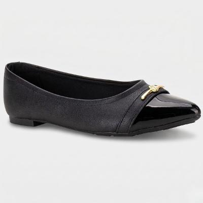 Sapatilha Modare Bico Fino Bicolor Feminina - Preto